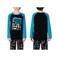 thumbnail image 2 of Beezizac Big Boys Pajamas Black & Blue Gamer 2-Piece Long Sleeve & Pants PJ Set Soft Kid Sleepwear Size 12, 2 of 9