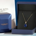 thumbnail image 5 of Gem Stone King 14K Yellow Gold Blue Created Sapphire Pendant Necklace | 3.30 Cttw | Gemstone September Birthstone | Oval 10X8MM | Gold Necklace for Women | With 18 inch Gold Chain, 5 of 6