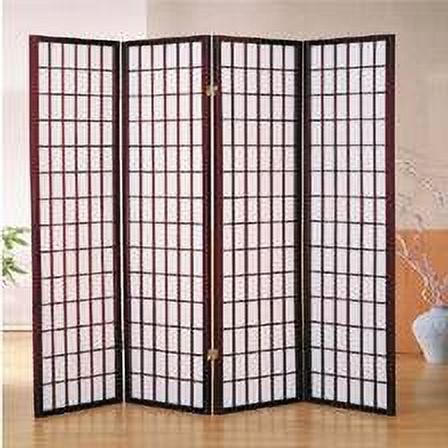 Legacy Decor Japanese Oriental 4 Panel Room Divider, 71" Tall, Cherry - image 2 of 2