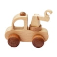 thumbnail image 2 of juguete de madera,Vehículos de madera de juguete para niños pequeños de 1 a 3 años que aprenden a gatear,Vehículos masticables Sonajero Juguete para bebé 1+ año,Juguete para gatear Grua, 2 of 8