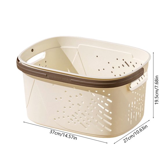 Portable Bathroom Organizer Basket with Handle, Drainage Holes, Versatile Shower and Laundry Storage Bin for Bathroom, Dorm, Gym