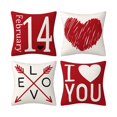 thumbnail image 3 of 4 Uds. Fundas de almohada para el Día de San Valentín, fundas de cojín, funda de almohada con corazón de amor para decoración de boda, oficina, coche, , Estilo b, 3 of 8