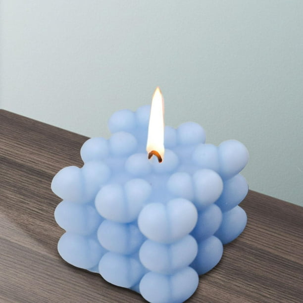 Vela De Aromaterapia Con Cubo De Burbujas, 6,5 X 6,5 X 7 Cm, Regalo Para Mujer, Azul Baoblaze Velas decorativas