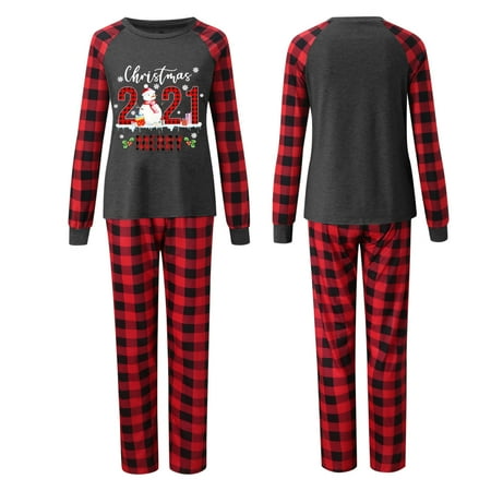 

Merry Christmas 2021Plaid Printed Loungewear Christmas Family Matching Pajamas Women Men Kids Kid Home Sleepwear