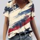 thumbnail image 1 of Fiudx Ofertas Del Día Camiseta de Manga Corta con Cuello En V Estampada para El Día de La Independencia Informal a La Moda para Mujer, 1 of 4