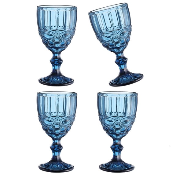SDFGTstore Set of 4 Water Glasses Juice Drinking Cups Glassware for Home Dining and Event