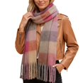 thumbnail image 2 of shoper Winter Scarfs for Women Cold Weather Warm Knit Thick Plaid Scarf Long Large Oversized Checked Scarves, 2 of 5