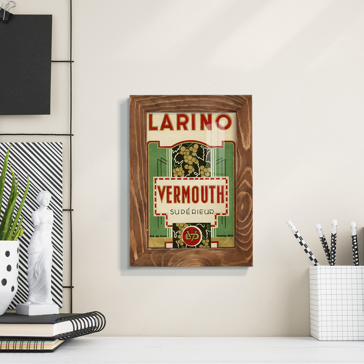 Larino Vermouth -Framed Print w/glass-Walnut