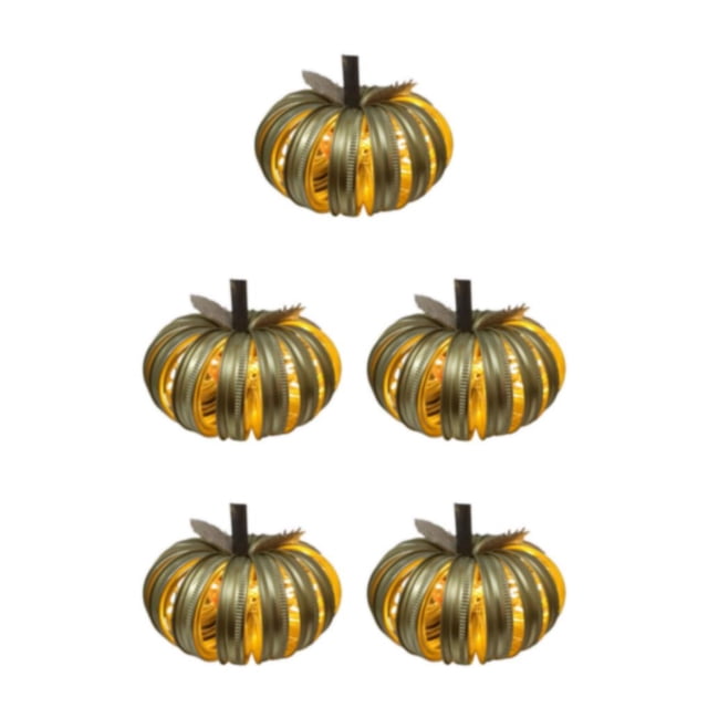 Matsuzay Luz hueca de calabaza de Halloween para decoración ecológica Clásico fuera de arriba Multifuncional Oro Type2 NO2