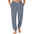 thumbnail image 2 of Mens Sleep Pants with Pockets Plaid Pajama Pants Cute Drawstring Elastic Waist Pant Cuffed Hem Straight Leg Home Sleepwear, 2 of 7