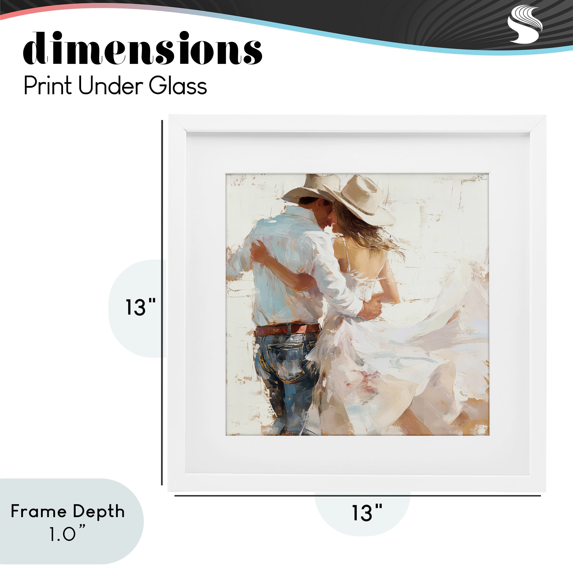 Stupell Industries Cowgirl Romance Couple White Framed Print Under Glass, design by Tina LeCour