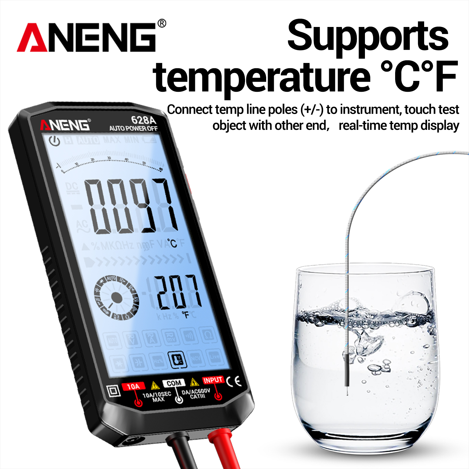 ANENG Digital Multimeter 628A 4.5" Large Backlit Screen