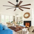 thumbnail image 6 of Chords Attic 72" Modern Black Ceiling Fan with LED Light Kit and Remote, 6-Speed Quiet DC Motor, Reversible for Large Living Rooms, 6 of 14