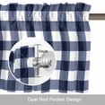 thumbnail image 6 of Navy Blue Check Kitchen Curtain Valances for Windows Farmhouse Short Curtains, Farmhouse Buffalo Plaid Blue Rod Pocket Valance Curtain for Bedroom Cafe Living Room 42"x12", 6 of 8