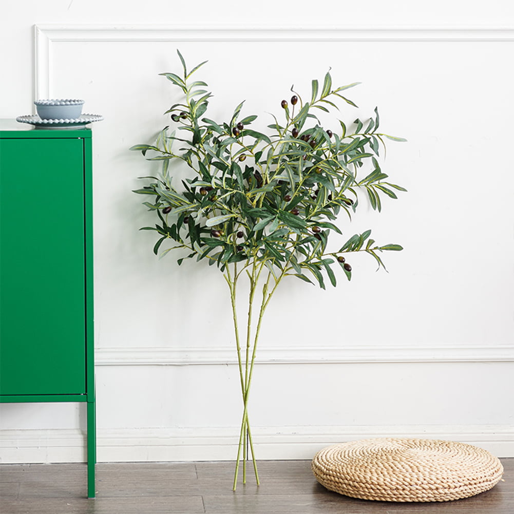 Green 5X Silk Artificial Leaves Stems Indoor Bedroom Garden Wedding Party Centerpieces Decor Photo Props