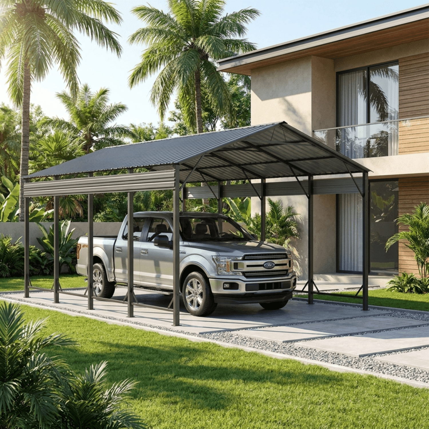 NETAJE 12'x20' Heavy Duty Portable Outdoor Garage Carport with