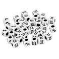 thumbnail image 1 of Lotes de 100 cuentas acrílicas blancas del horóscopo de la suerte negro 7mm, 1 of 9