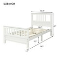 thumbnail image 3 of Hassch Modern Wood Bed Twin Size Platform Bed Frame, White, 3 of 8