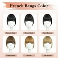 thumbnail image 3 of Bangs Hair Clip in Bangs 100% Real Human Hair Extensions French Bangs Clip on Hair Bangs for Women Fringe with Temples Hairpieces Curved Bangs for Daily Wear (Color #1 Natural Black), 3 of 6