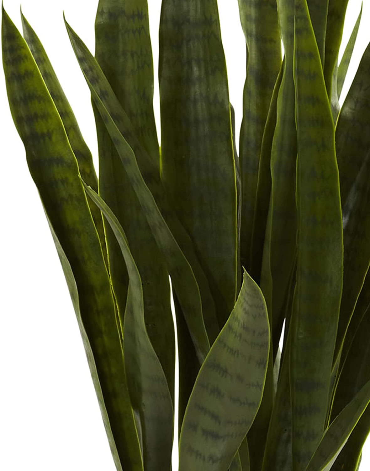 Green Nearly Natural 4855 Sansevieria Plant with Black Planter
