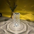 thumbnail image 2 of Crystal Table Lamp Rose Lamp with Touch Control, 3 Colours Changing, USB powered, LED Nightstand Lamps for Living Room Bedroom, Decorative Light for Party Dinner Etc, 2 of 7