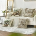 thumbnail image 2 of HAPPINESS Spring Summer Pillow Covers 18x18 inches, Farmhouse Flower Print Decorative Throw Pillow Covers 4 Piece Set, Cotton Linen Sofa Cushion Cover, Garden Patio Home Decor, 2 of 7
