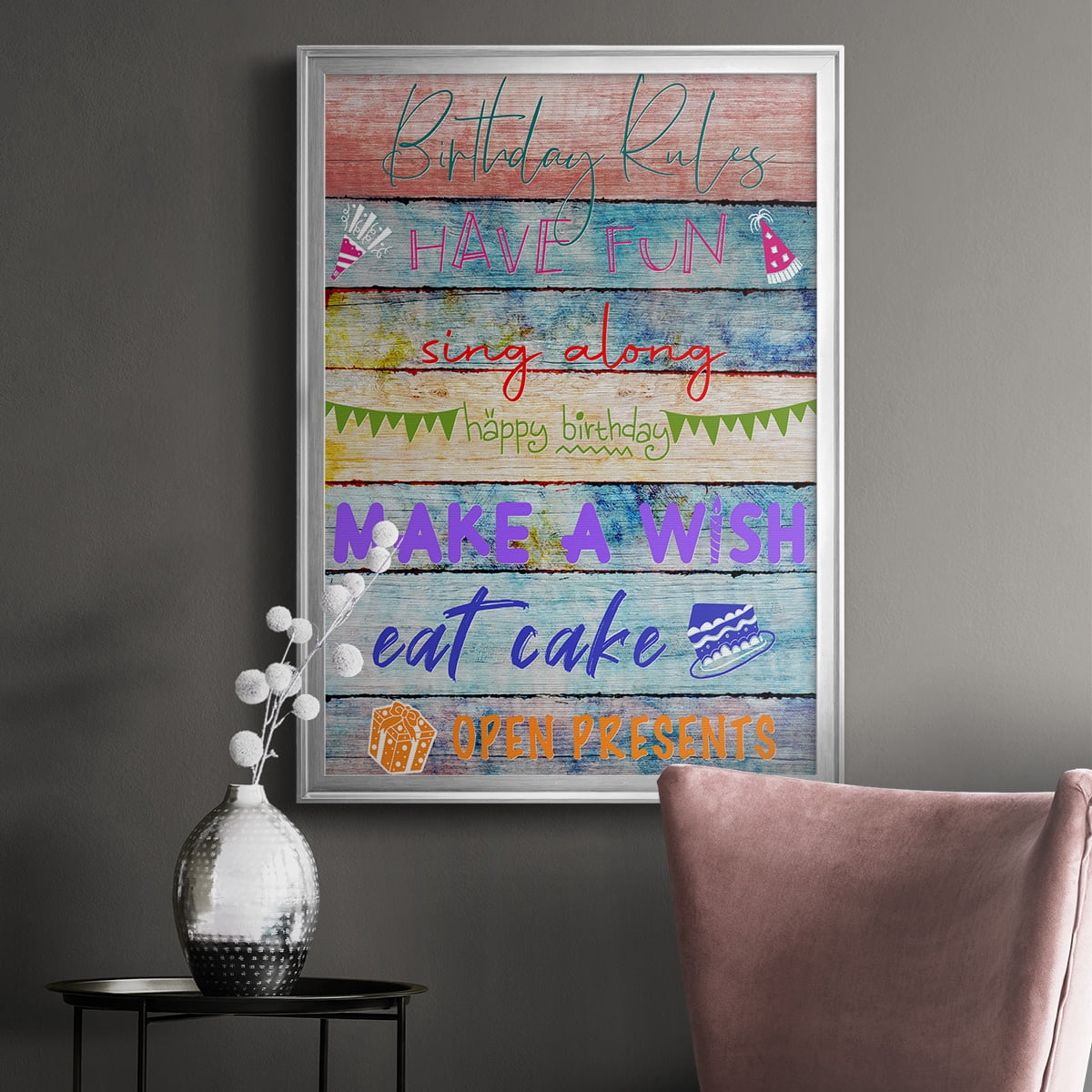 Birthday Rules Premium Framed Print - Ready to Hang