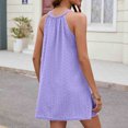 thumbnail image 2 of BSDJILFG 50% Summer Slip Dress for Women Comfy Eyelet Embroidery Knit Dress Halter Round Neck Solid Loose Babydoll Dress, 2 of 8