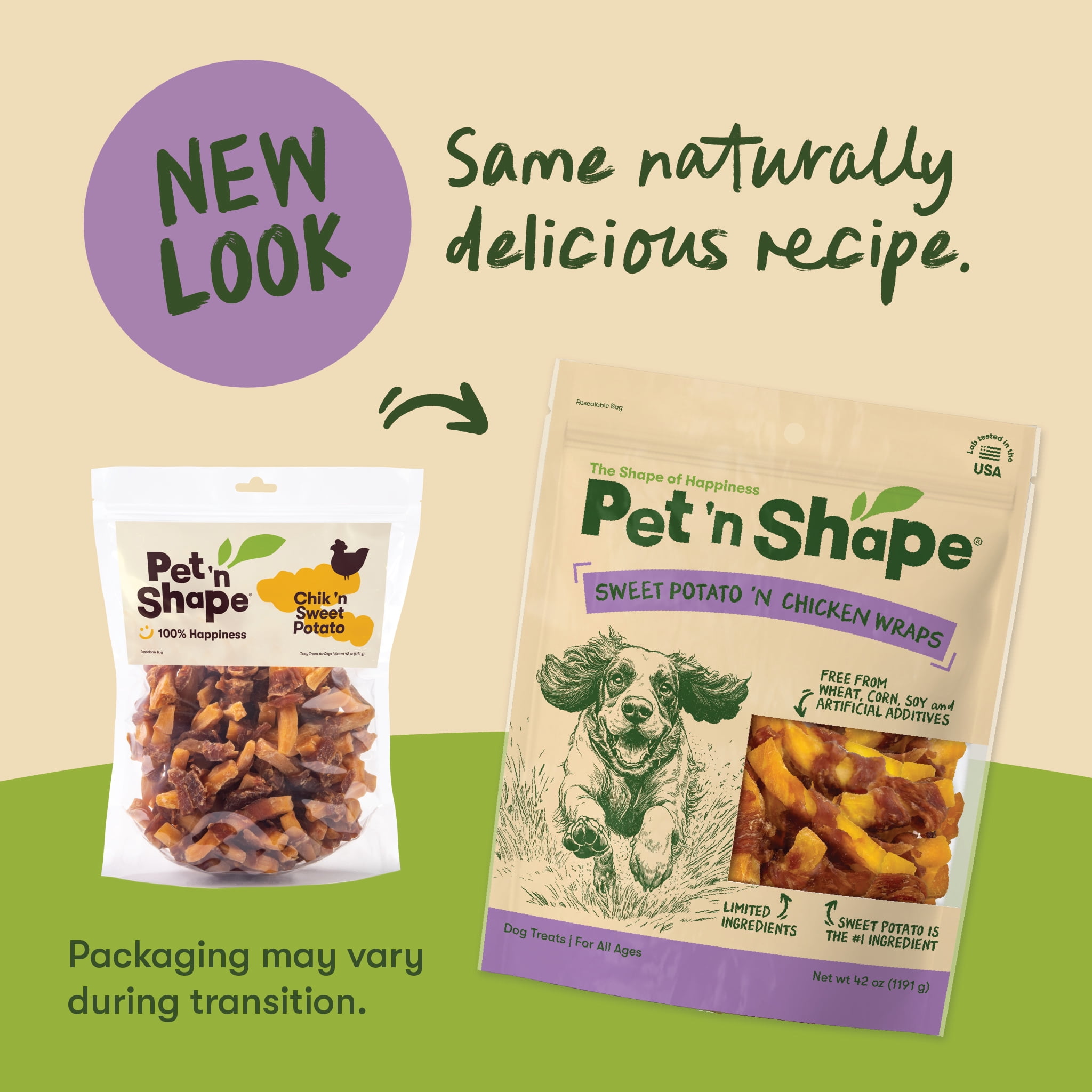 Pet 'n Shape Sweet Potato Chews - Chicken Wrapped Sweet Potato Dog Treats - 42 Ounce