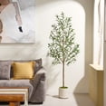thumbnail image 5 of 6FT Artificial Olive Tree in Planter, Artificial Olive Plants with Fruits, Realistic Indoor Outdoor Plants for Home Decor Housewarming Gift, 5 of 10