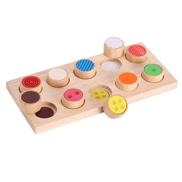 Yesbay Wooden Montessori Tactile Touch Match Sensory Material Toy for