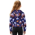 thumbnail image 2 of Xoenoiee Ghost Pumpkin Bat Candy Print Girls Zip Up Hoodie Long Sleeve Halloween Cropped Sweatshirt Kids Crop Top Pullover Fall Outfits with Front Pocket, Size 13-14 Years, 2 of 7