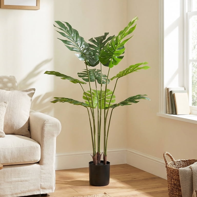 Easy4Home 3.7-Foot Artificial Monstera Potted Plant photo 6