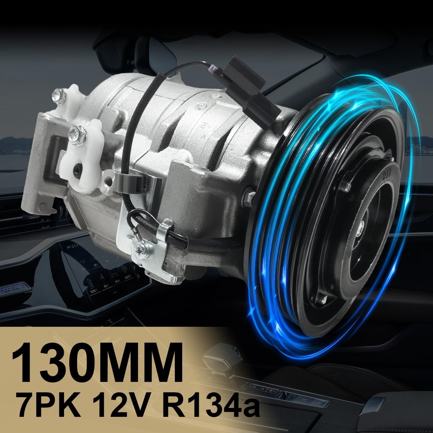 Air Conditioner AC Compressor Fits for Honda Crosstour 2.4L 2012-2015, for Honda Accord 2.4L 2008-2012, with A/C Clutch, CO11224C AC Compressor, Replaces 38810R40A01, 38900R40A01, 38924R40A01