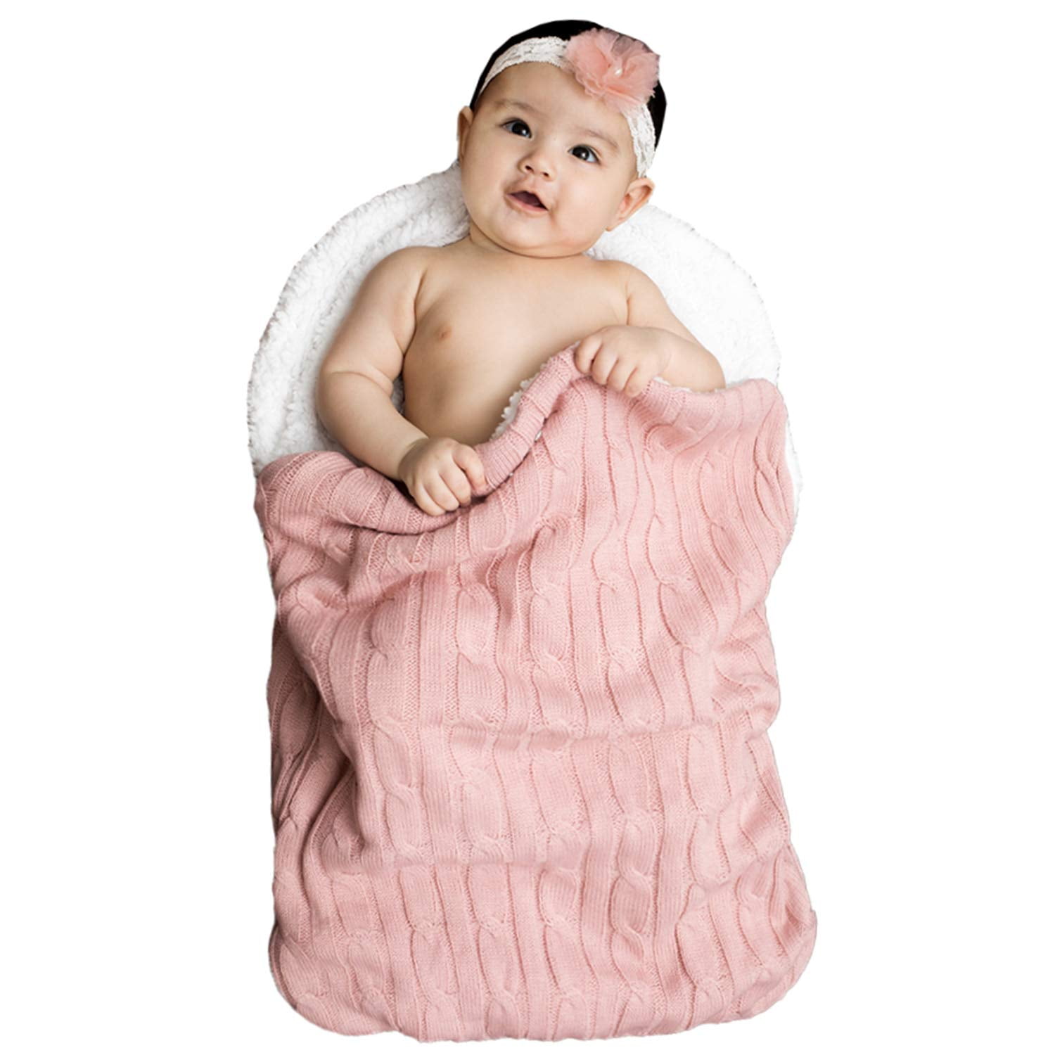 Baby Babies Boys Girls Blue Pink Large 2 Pack Cuddle Cot Crib Blanket Wrap 