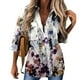 thumbnail image 4 of Camisa Con Botones Blusa de Manga Larga Para Mujer Blusa Con Estampado Tops Bussiness Casual Solapa Tops Odeerbi  ODB-6, 4 of 5