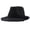 Black, variant on Womens Straw Fedora Hat with Raw Edge Beach Vacation Wide Brim Breathable Casual Jazz Cap Summer Sun Protection Beige