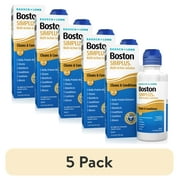 (5 pack) Boston SIMPLUS Multi-Action Contact Lens Saline Solution and Cleaner for Rigid Gas Permeable Lenses, 3.5 fl oz