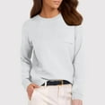 thumbnail image 2 of TRUBKH Women's Sweaters Long Sleeve Shirts Crewneck Tops Lightweight Sweaters for Women Knit Tops for Women Lightweight Sweater Fall Casual Sweater Plus Size Tunic Tops Blouse Womens Tops White S, 2 of 6