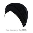 thumbnail image 3 of Maoww Fashionable Solid Turban Comfortable Single Layer Breathable Head Scarf Women Breathable Muslim Wraps Hair Bonnet Hats Womens Headbands for Women Black, 3 of 6