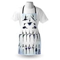 thumbnail image 3 of Art Apron Female Ballet Dancers Performing Arts Black Silhouettes Illustration Design, Unisex Kitchen Bib Apron with Adjustable Neck for Cooking Baking Gardening, Purple Lavender White, by Ambesonne, 3 of 3