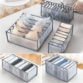 thumbnail image 4 of 5 PCS Clothes Organizer for Clothes,Drawer Dividers Containers for Wardrobe,Cloth Storage Bins,Washable Foldable Compartment Box for Bedroom Dorm Room,Gray,Storage 5 Pcs, 4 of 11