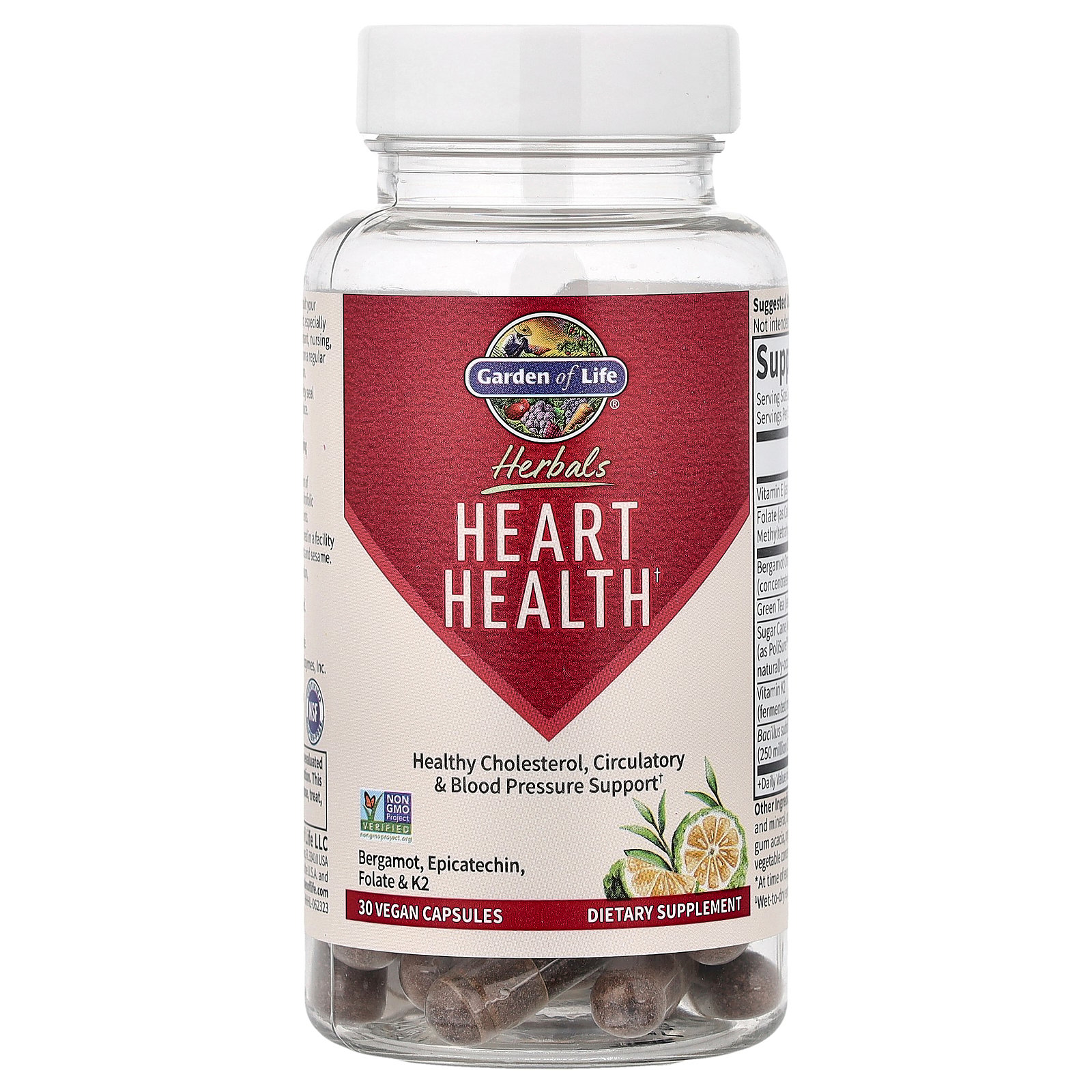 Garden of Life Herbals, Heart Health, Sweet Citrus, 30 Vegan Capsules