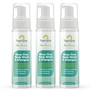 Nurture Valley Rinse-Free Body Wash & Shampoo, Aloe Vera, 8 oz, 3-Pack