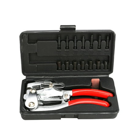 

Walmeck 16PCS Multifunctional Punching Pliers Set Metal Stainless Steel Brass Aluminium Steel Sheets Leather Plastics Rubber Holes Puncher PVC Dipped Handles Depth Adjustable Manual Punch