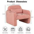 thumbnail image 5 of Pawverly Teddy Fleece Accent Chair with Pillow, Upholstered Armchair Single Sofa Chair for Living Room, Bedroom, or Study, Pink Sherpa Fabric, 5 of 9