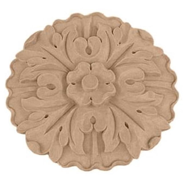 Ekena Millwork ROS06X06X01KEMA 6,87 Po. x 6,87 Po. H x 1 Po. D- Rosette Florale Moyenne Kent- Érable- Accent Architectural