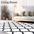 thumbnail image 2 of ODIKA 4x6 Machine Washable Non-Slip Area Rug, Lattice Trellis Cotton Floor Farmhouse Ultra Soft Rug, None, 544884, 2 of 7