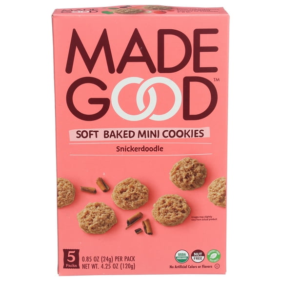 Madegood Snickerdoodle Soft Baked Mini Cookies 5 Pack 4.25 Ounce, Pack Of 6