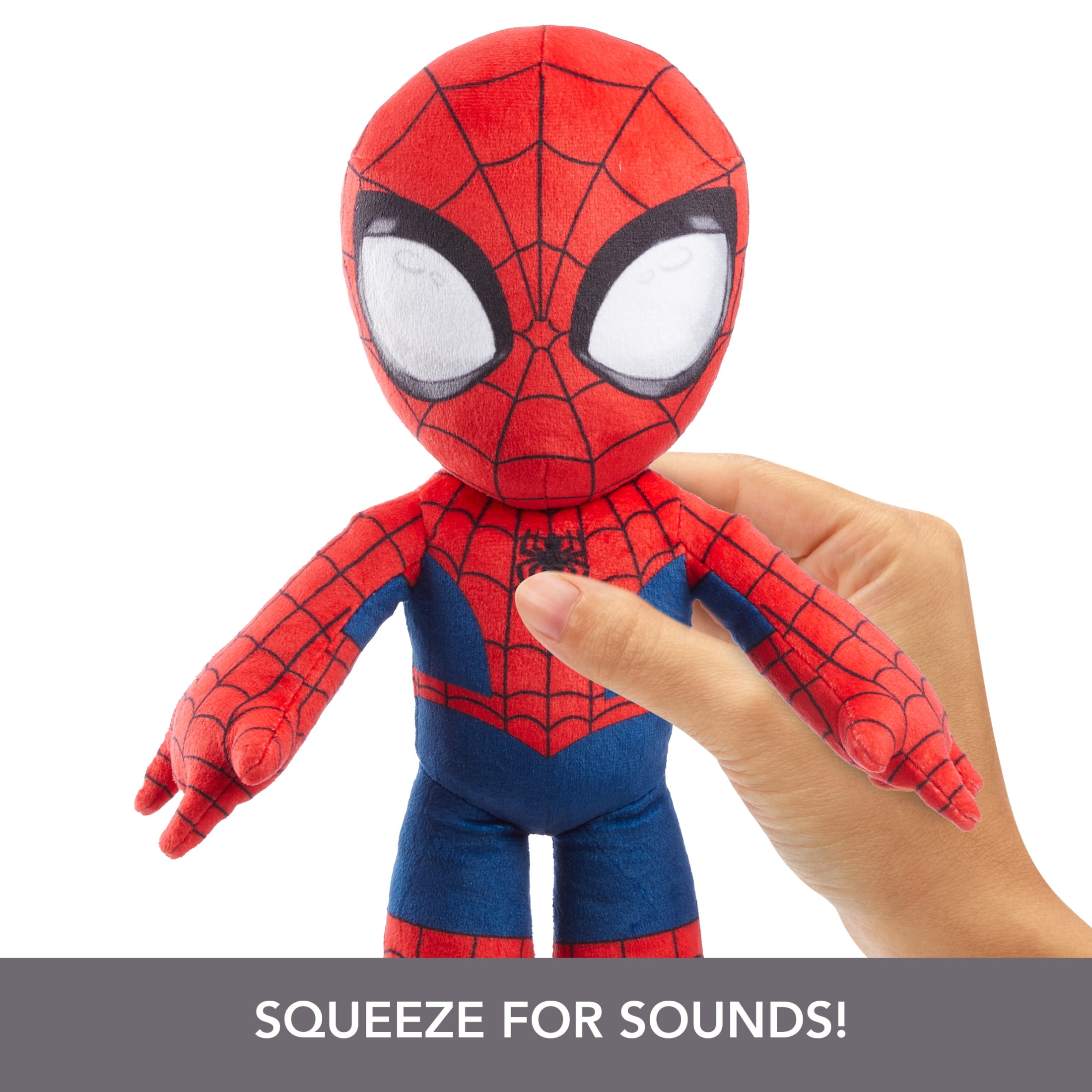 Marvel Plush Talkers Spider-Man Soft Toy, 11.75-Inch Collectible Figure with Sounds & Phrases